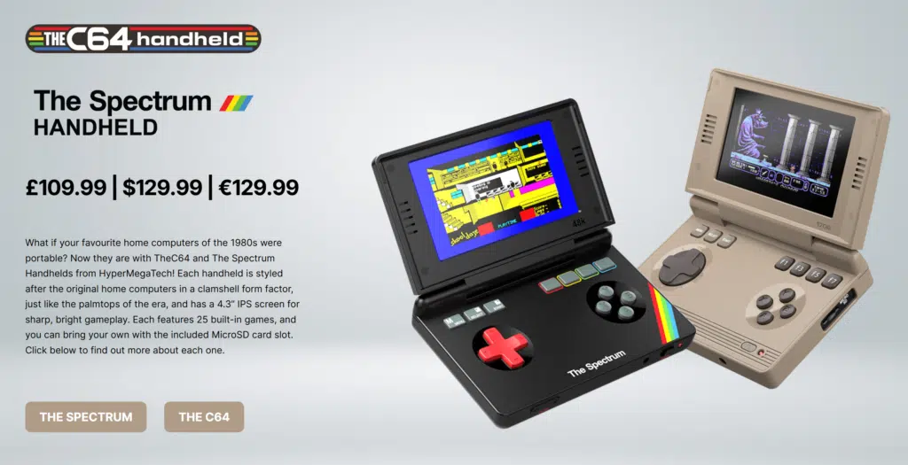 THEC64 Handheld y The Spectrum Handheld de Blaze Entertainment HyperMegaTech
